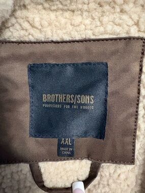 Brothers/Sons Men's Brown Sherpa-Lined Casual Jacket